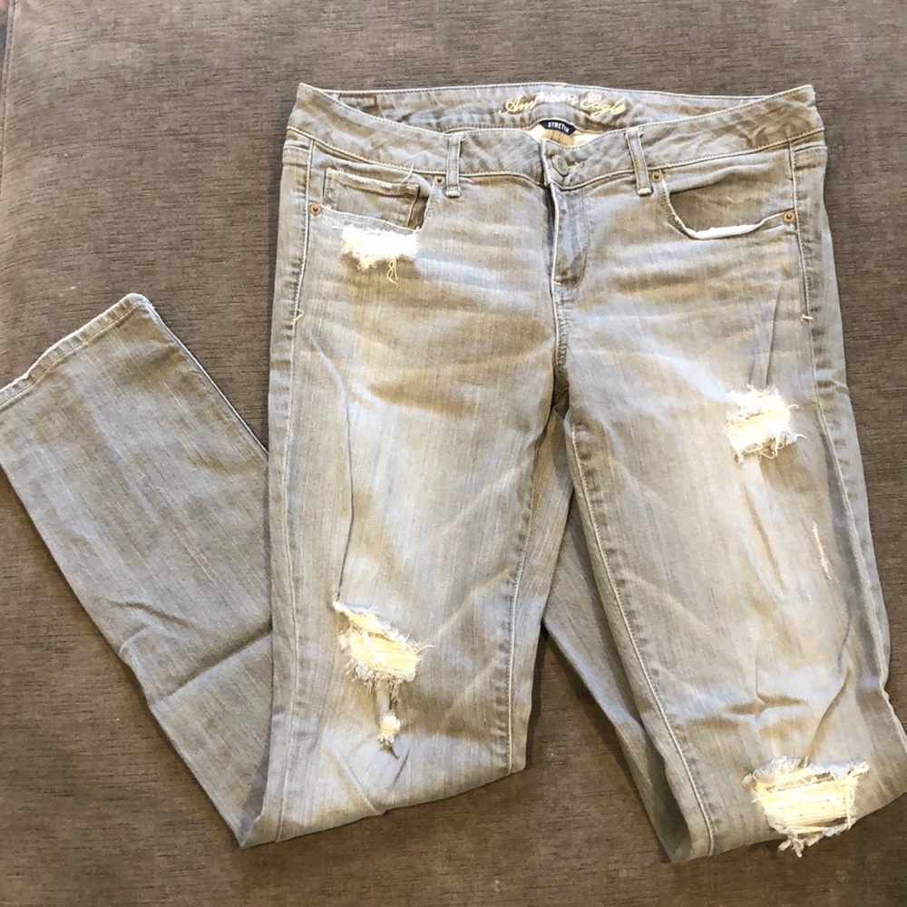 American Eagle - gray skinny jeans (14 L)